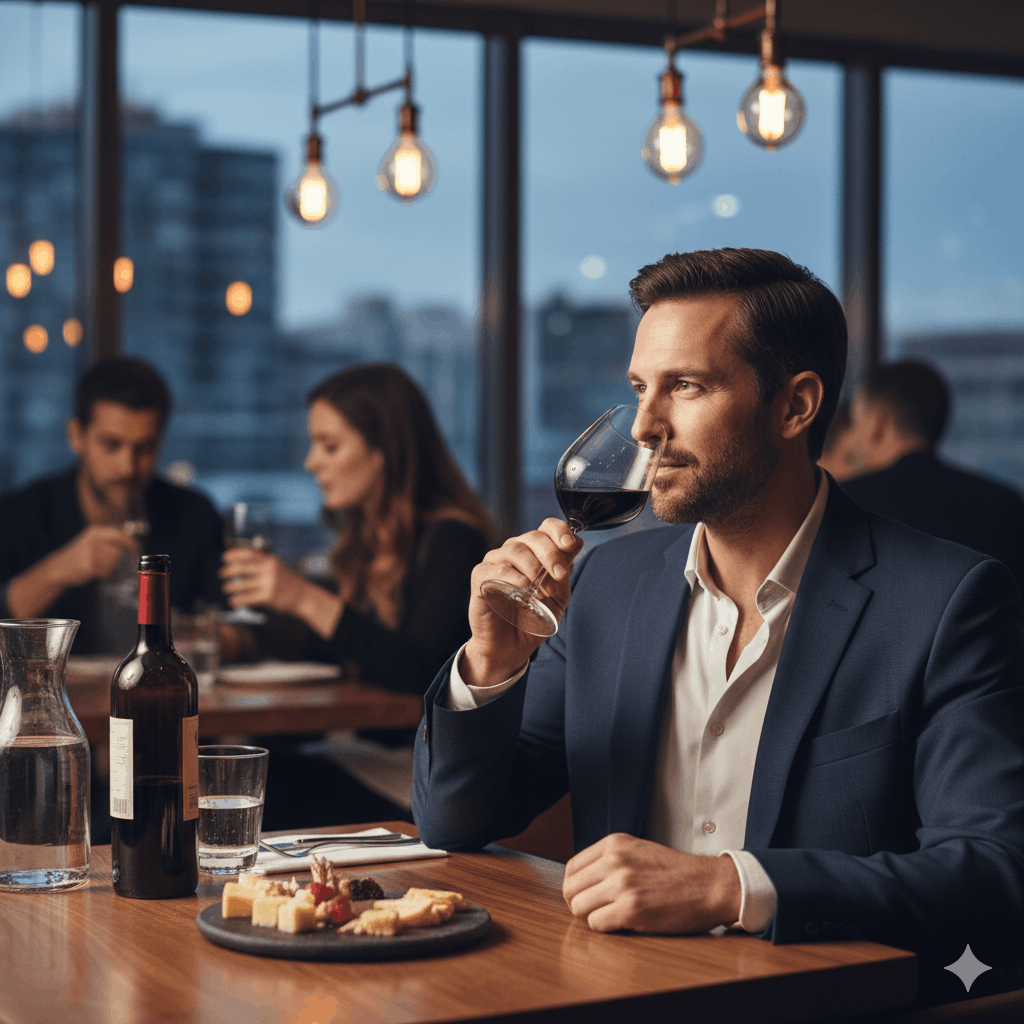 Mann im Restaurant essen-trinken-blog.de Sidebar 1